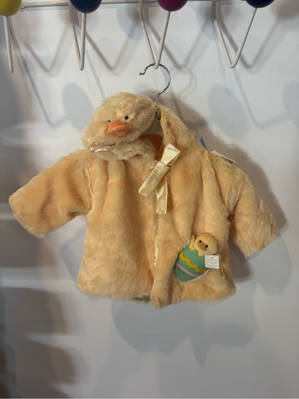 Plush Yellow Baby Chick Hooded Coat with Chick Pocket